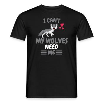 Ich kann nicht Wald Tier Lustiges Geschenk Wolf - Männer T-Shirt - Schwarz - Vorne - AI Model Male 178 light (178cm)
