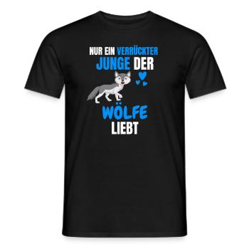 Wald Tierliebhaber Jungs Lustiges Geschenk Wolf - Männer T-Shirt - Schwarz - Vorne - AI Model Male 178 light (178cm)