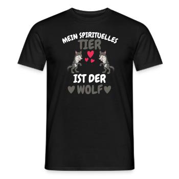 Wald Tier Spirituelles Tier Geschenk Wolf - Männer T-Shirt - Schwarz - Vorne - AI Model Male 178 light (178cm)