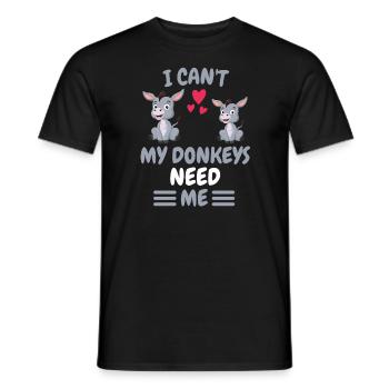 Je ne peux pas fermier animal drôle cadeau âne - T-shirt homme - noir - Devant - AI Model Male 178 light (178cm)