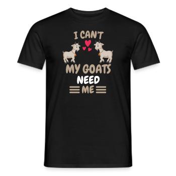 Je ne peux pas fermier animal drôle cadeau chèvre - T-shirt homme - noir - Devant - AI Model Male 178 light (178cm)