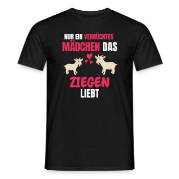 Bauernhof Tier Mädchen Lustiges Geschenk Ziege - Männer T-Shirt - Schwarz - Vorne - AI Model Male 178 light (178cm)