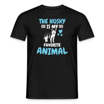 Favorite Animal Dogs Animal Funny Gift Husky - Men's T-Shirt - black - Front - AI Model Male 178 light (178cm)