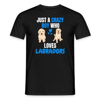 Verrückter Junge Hunde Lustiges Geschenk Labrador - Männer T-Shirt - Schwarz - Vorne - AI Model Male 178 light (178cm)