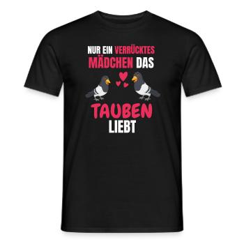 Taubenrennen Vogel Mädchen Lustiges Geschenk Taube - Männer T-Shirt - Schwarz - Vorne - AI Model Male 178 light (178cm)