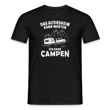 Camping Wohnwagen Rentner Ruhestand - Männer T-Shirt - Schwarz - Vorne - AI Model Male 178 light (178cm)