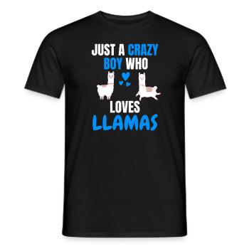Crazy Boy Alpaga Cadeau Drôle Lama - T-shirt homme - noir - Devant - AI Model Male 178 light (178cm)