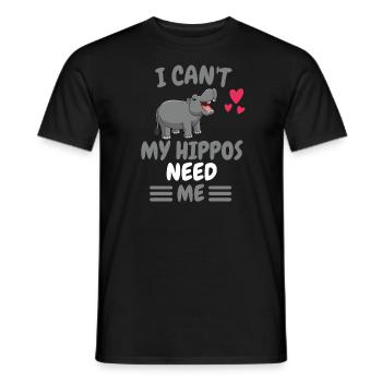 Ich kann nicht Hippo Afrika Tier Geschenk Nilpferd - Männer T-Shirt - Schwarz - Vorne - AI Model Male 178 light (178cm)