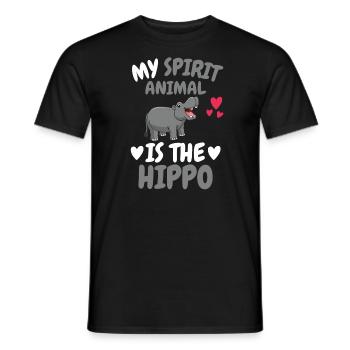 My Spiritual Animal Gift Hippo Hippo - Men's T-Shirt - black - Front - AI Model Male 178 light (178cm)