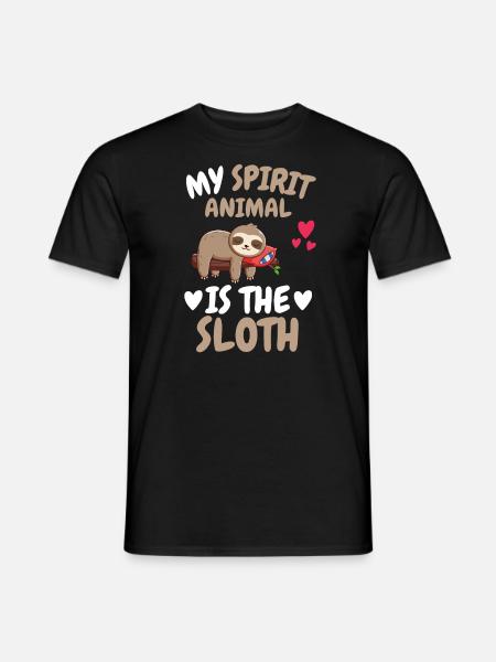 Mein spirituelles Tier Zootier Geschenk Faultier - Männer T-Shirt - Schwarz