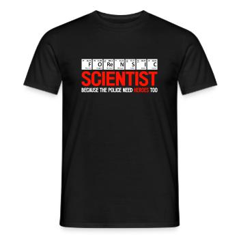 Forensic Scientist Are Police Heroes Analyst Gift - Men's T-Shirt - black - Front - AI Model Male 178 light (178cm)