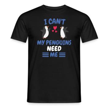 Je ne peux pas offrir un pingouin animal à l’Antarctique - T-shirt homme - noir - Devant - AI Model Male 178 light (178cm)