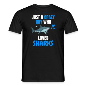 Verrückter Junge Ozean Tier Lustiges Geschenk Hai - Männer T-Shirt - Schwarz - Vorne - AI Model Male 178 light (178cm)