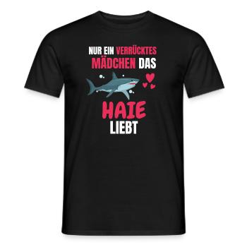 Ozean Tier Mädchen Raubtier Lustiges Geschenk Hai - Männer T-Shirt - Schwarz - Vorne - AI Model Male 178 light (178cm)