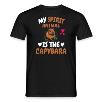 Mon don d’animal spirituel drôle Capybara - T-shirt homme - noir - Devant - AI Model Male 178 light (178cm)