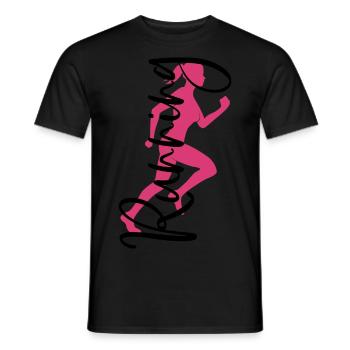 Running Race Woman Running Runner Sport Jogger - Men's T-Shirt - black - Front - AI Model Male 178 light (178cm)