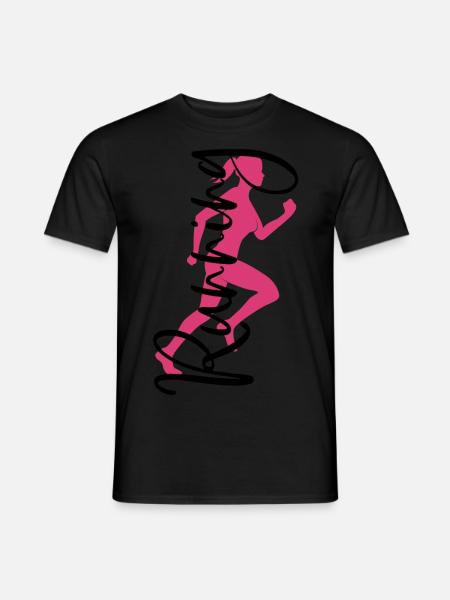 Bieg Kobieta Biegacz Biegacz Sport Jogger - T-shirt męski - czarny