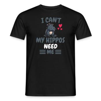 I can't Africa Animal Hippo Gift Hippo Hippo - Men's T-Shirt - black - Front - AI Model Male 178 light (178cm)