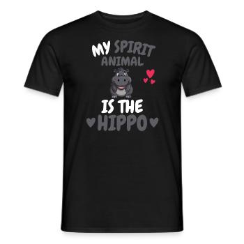 Mon don d’animal spirituel drôle d’hippopotame - T-shirt homme - noir - Devant - AI Model Male 178 light (178cm)