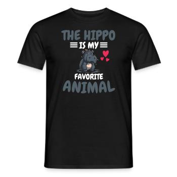 Animal préféré Afrique Zoo Animal Cadeau Hippopotame - T-shirt homme - noir - Devant - AI Model Male 178 light (178cm)
