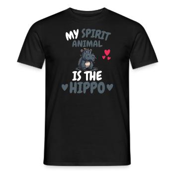 Hippo Mon Don Spirituel Animal Hippopotame - T-shirt homme - noir - Devant - AI Model Male 178 light (178cm)