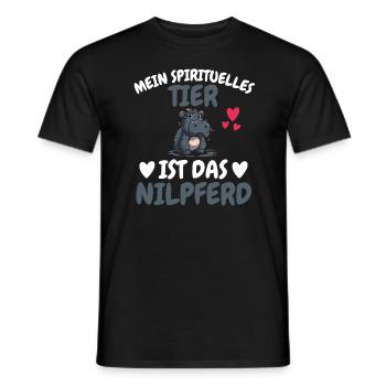 Hippo Mein spirituelles Tier ist das Nilpferd - Männer T-Shirt - Schwarz - Vorne - AI Model Male 178 light (178cm)