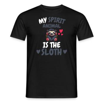 Mon don animal spirituel Drôle de paresseux - T-shirt homme - noir - Devant - AI Model Male 178 light (178cm)