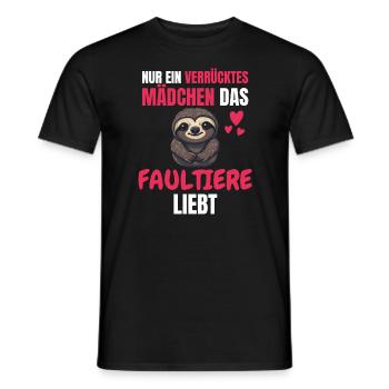 Tropisches Tier Lustiges Mädchen Geschenk Faultier - Männer T-Shirt - Schwarz - Vorne - AI Model Male 178 light (178cm)