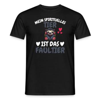 Faulenzer Mein spirituelles Tier ist das Faultier - Männer T-Shirt - Schwarz - Vorne - AI Model Male 178 light (178cm)