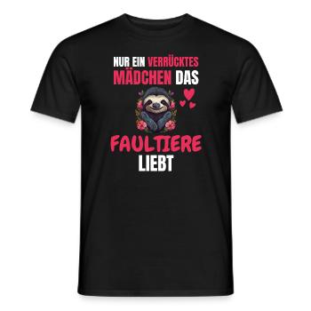 Faultier Liebhaber Mädchen Tier Geschenk Faultier - Männer T-Shirt - Schwarz - Vorne - AI Model Male 178 light (178cm)