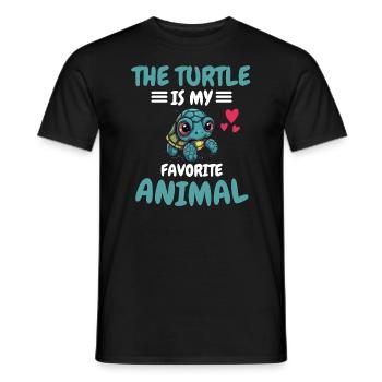 Favorite Animal Ocean Animal Gift Turtle - Men's T-Shirt - black - Front - AI Model Male 178 light (178cm)