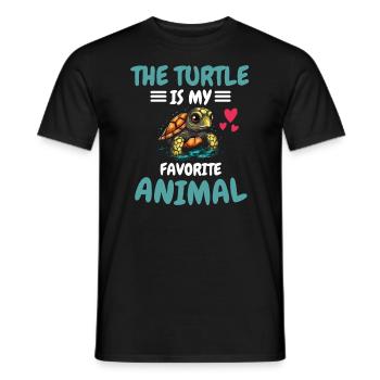 Animal animal préféré Animal Animal Cadeau Tortue - T-shirt homme - noir - Devant - AI Model Male 178 light (178cm)