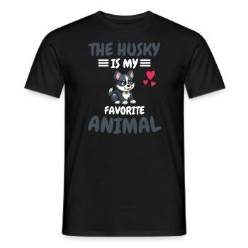 Favorite Animal Dogs Pet Gift Husky - Men's T-Shirt - black - Front - AI Model Male 178 light (178cm)