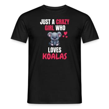 Crazy Girl Australie Animal Gift Koala - T-shirt homme - noir - Devant - AI Model Male 178 light (178cm)