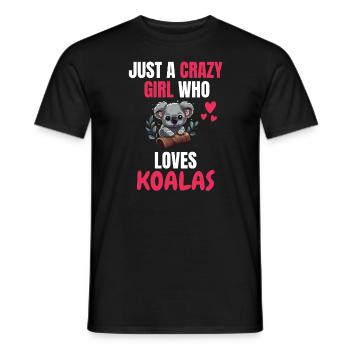 Crazy Girl Australie Animal Gift Koala - T-shirt homme - noir - Devant - AI Model Male 178 light (178cm)