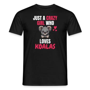 Crazy Girl Australie Animal Gift Koala - T-shirt homme - noir - Devant - AI Model Male 178 light (178cm)