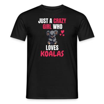 Crazy Girl Australie Animal Gift Koala - T-shirt homme - noir - Devant - AI Model Male 178 light (178cm)