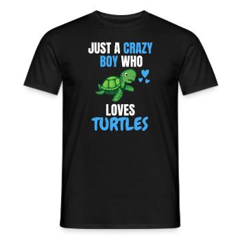 Crazy Young Sea Animal Gift Turtle - Men's T-Shirt - black - Front - AI Model Male 178 light (178cm)