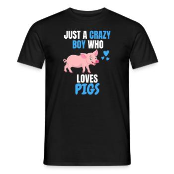 Farm Animal Farmer Boys Gift Pig - Men's T-Shirt - black - Front - AI Model Male 178 light (178cm)