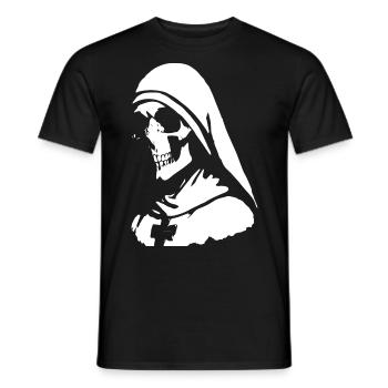 Captivate with the Supernatural in Horror Nun, Sa - Men's T-Shirt - black - Front - AI Model Male 178 light (178cm)