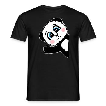 Panda Pandabär Geschenk Damen Herren Kinder - Männer T-Shirt - Schwarz - Vorne - AI Model Male 178 light (178cm)