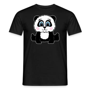 Panda Pandabär Geschenk Damen Herren Kinder - Männer T-Shirt - Schwarz - Vorne - AI Model Male 178 light (178cm)