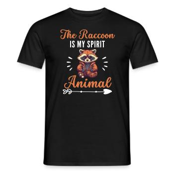 Der Waschbär ist mein spirituelles Tier Waschbär - Männer T-Shirt - Schwarz - Vorne - AI Model Male 178 light (178cm)