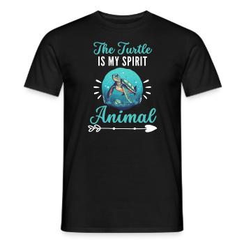 Ocean The turtle is my spiritual animal - Men's T-Shirt - black - Front - AI Model Male 178 light (178cm)