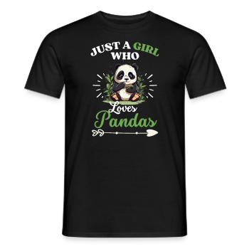 Geschenk Nur ein Mädchen das Pandas liebt Panda - Männer T-Shirt - Schwarz - Vorne - AI Model Male 178 light (178cm)
