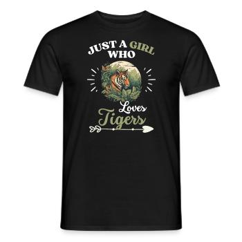 Zoo Tier Tiger Frauen Mädchen Geschenk Tiger - Männer T-Shirt - Schwarz - Vorne - AI Model Male 178 light (178cm)