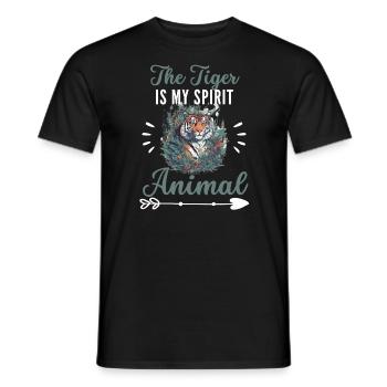 Predator Animal Lover Funny Gift Tiger - Men's T-Shirt - black - Front - AI Model Male 178 light (178cm)