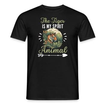 Der Tiger ist mein spirituelles Tier Asien Tiger - Männer T-Shirt - Schwarz - Vorne - AI Model Male 178 light (178cm)