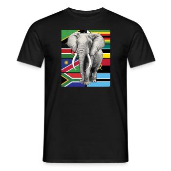 Drapeaux éléphants d’Afrique - T-shirt homme - noir - Devant - AI Model Male 178 light (178cm)
