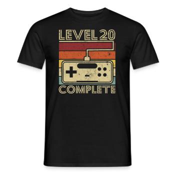 Level 20 Complete Gift 20 Years Birthday - Men's T-Shirt - black - Front - AI Model Male 178 light (178cm)